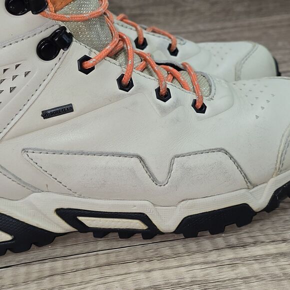 Under Armour Tabor Ridge Gore Tex Women's Size 6.5 Beige Leather Hiking Boots - Picture 2 of 14